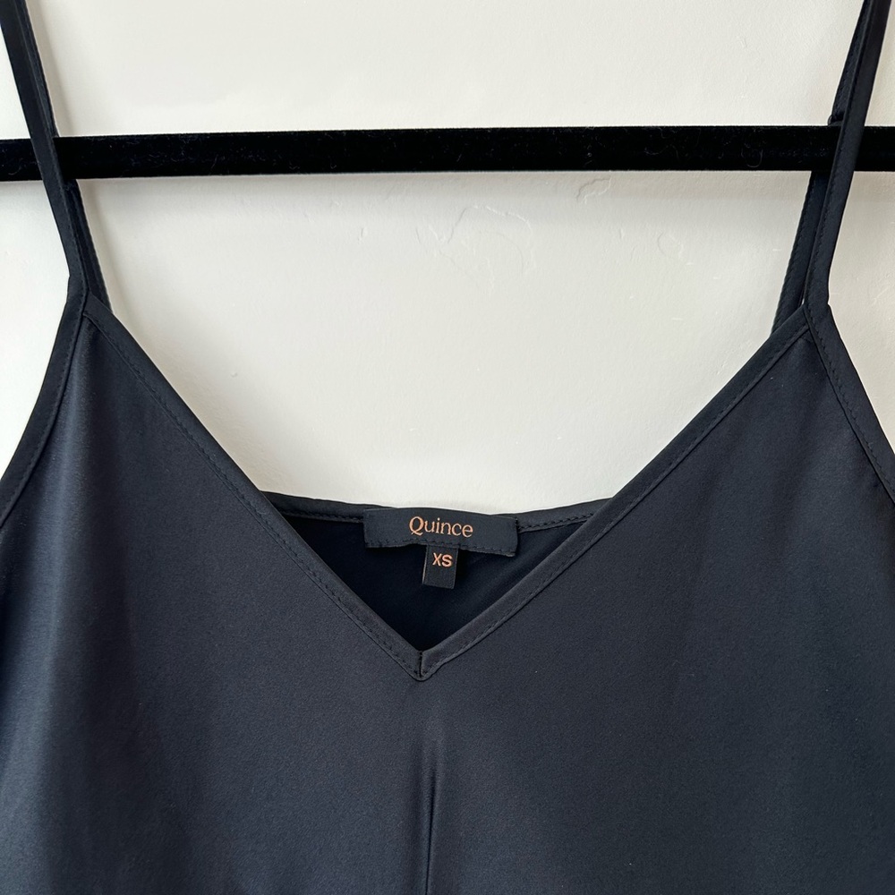QUINCE Silk Slip Dress Black - XS